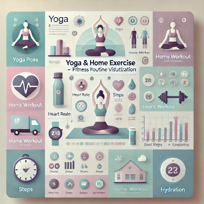 Yoga & Home Exercise Infographic - Fitness Routine Visualization for Wellness and Active Lifestyles