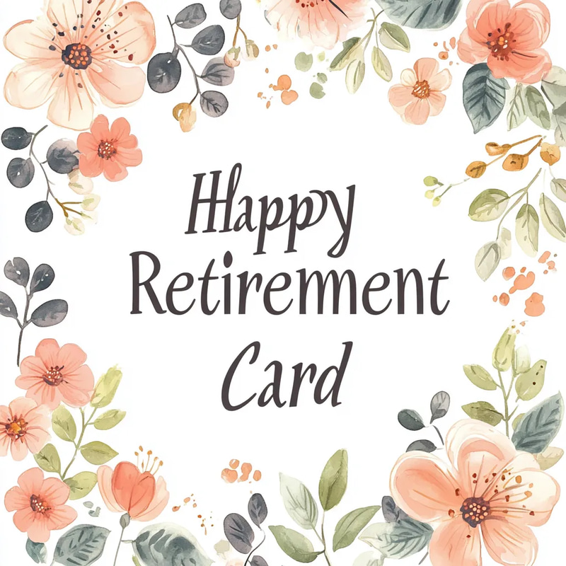 Floral Elegant Happy Retirement Card - Timeless Floral Design for Warm Retirement Wishes and Celebrations