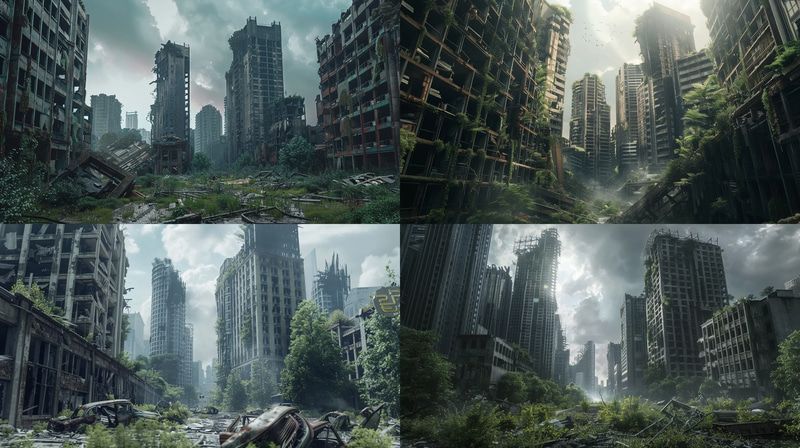 Fallout Spires Urban Graveyard - Immersive Digital Concept Environments for Visual Storytelling and Game Design