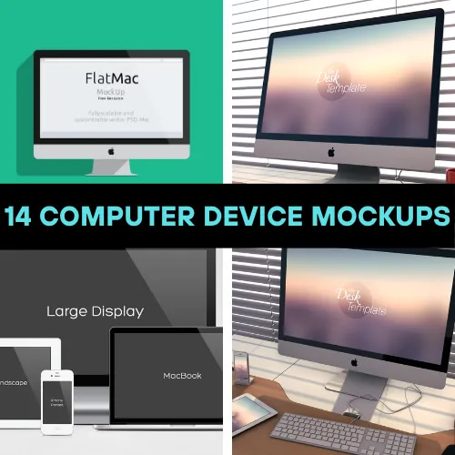 14 Computer Device Mockups - Sleek Digital Device Presentations for Designers and Marketers