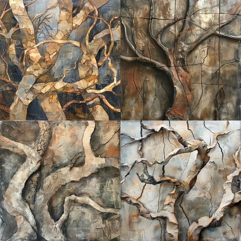 Abstract Tree Branches - Intertwining Muted Forms - Subtle Abstract Art for Creative Prints and Design Projects