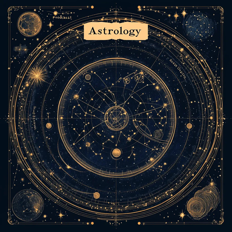 Astrology Podcast Cover Design - Sleek Social Media Graphic Templates for Engaging Astrology Podcasts
