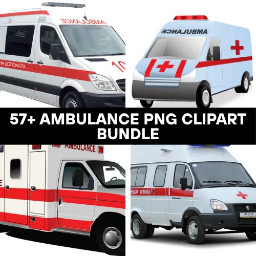 57+ Ambulance PNG Clipart Bundle - Vibrant Vector Medical Transport Graphics for Creative & Commercial Use