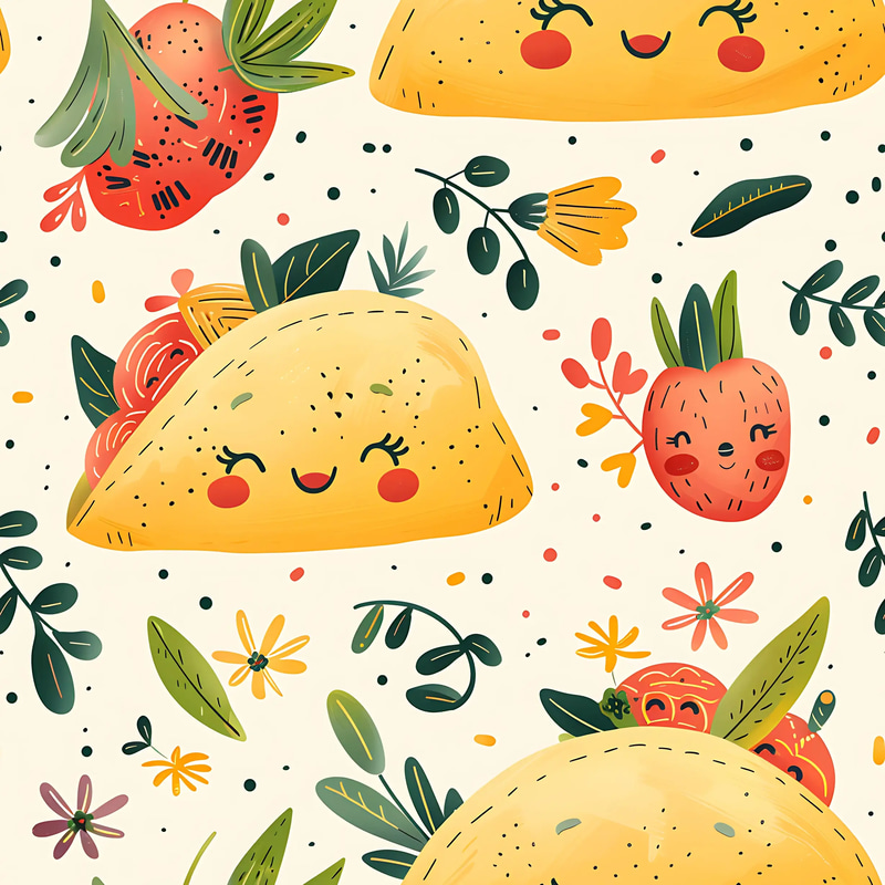 100 Foodie Paradise Patterns - Vibrant Culinary-Inspired Seamless Designs for Creators and Brands 2025