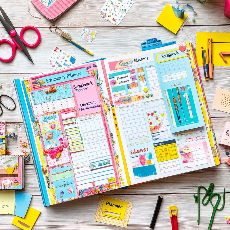 Scrapbook Educator's Planner - Organized Daily, Weekly & Monthly Planner for Educators and Creative Teaching