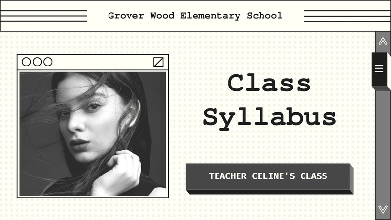 Monochrome Syllabus Computer Class Deck - Clean Educational Lesson Plan Templates for Professional Training