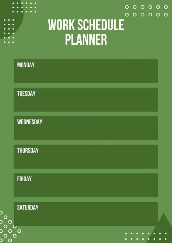 Dot Matrix Green Work Schedule Tracker - Efficient Project & Task Planner for Professionals and Teams