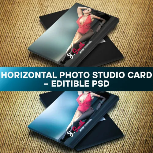 Horizontal Photo Studio Card - Editable PSD - Modern Business Card Templates for Creative Professionals and Agencies