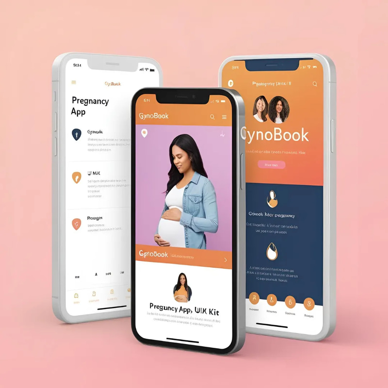 Gynobook Pregnancy App UI Kit - Modern Website UI/UX Design for Pregnancy and Health Apps