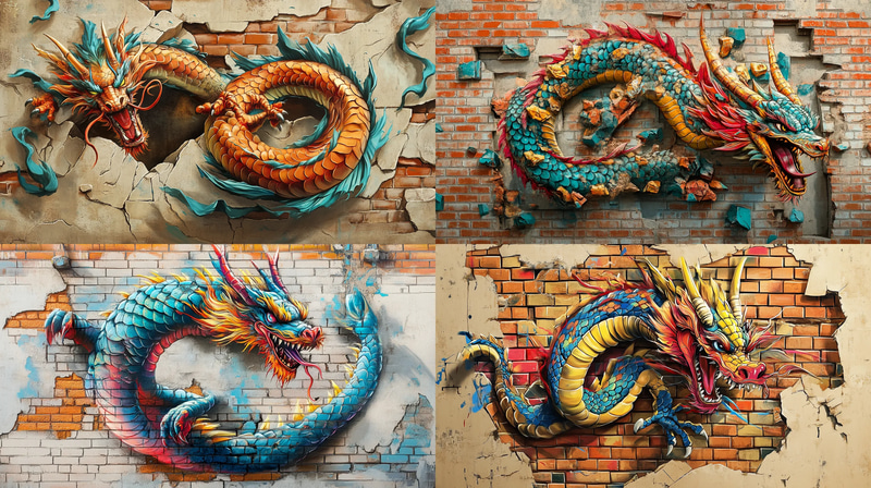Wyrm Hole Mythic Creature Street Escape - 3D Graffiti Art for Urban Creatives and Visual Storytellers