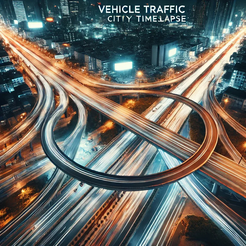 Vehicle Traffic City Timelapse - Cinematic Aerial Time-Lapse Video for Dynamic Urban Storytelling and Creative Projects