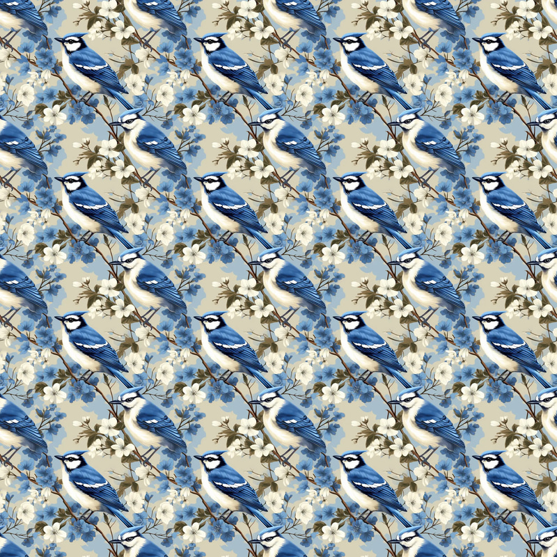 Blue Jay Feather Watercolor Patterns - Artistic Nature-Inspired Prints for Designers and Creatives