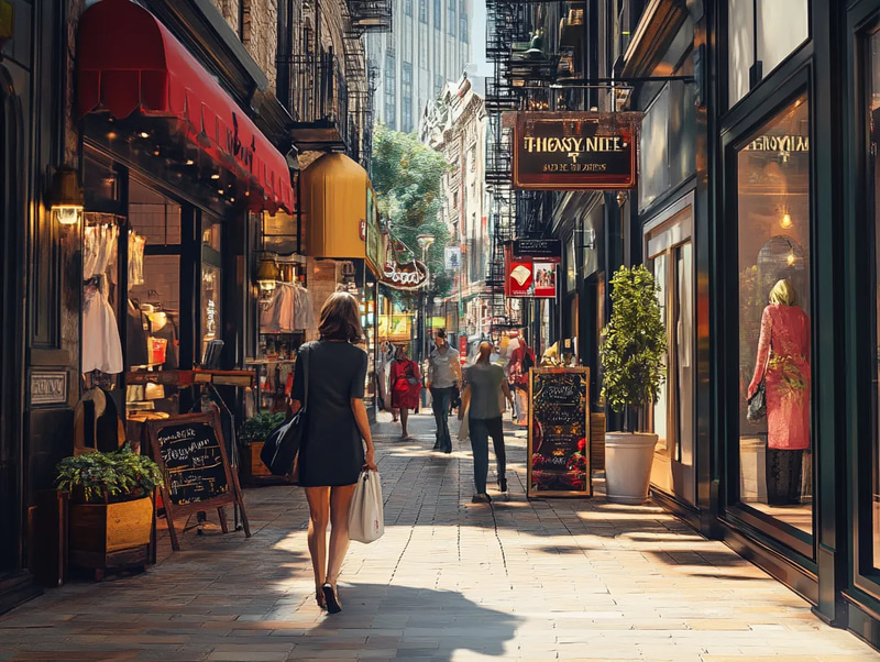 Neptune Plaza Submerged Retail District 3 - Immersive Digital Underwater Environment Art for Creative Studios and Game Design