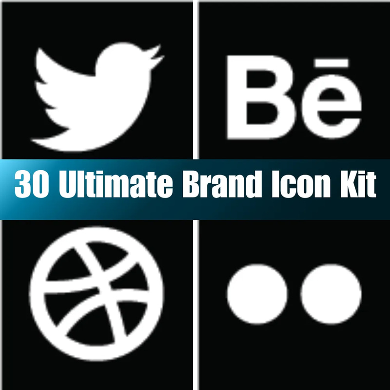 30 Ultimate Brand Icon Kit - Versatile Modern Icons for Designers and Marketers in Branding Projects