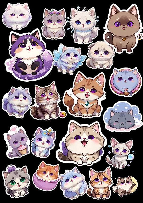 100+ Cat Kingdom Ultimate - Premium Animal & Pet Sticker Bundle for Creators and Marketers