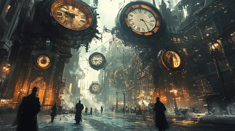 Dystopian World Where Time Travel Alters History - Futuristic Sci-Fi Art for Visionary Creatives and Storytellers