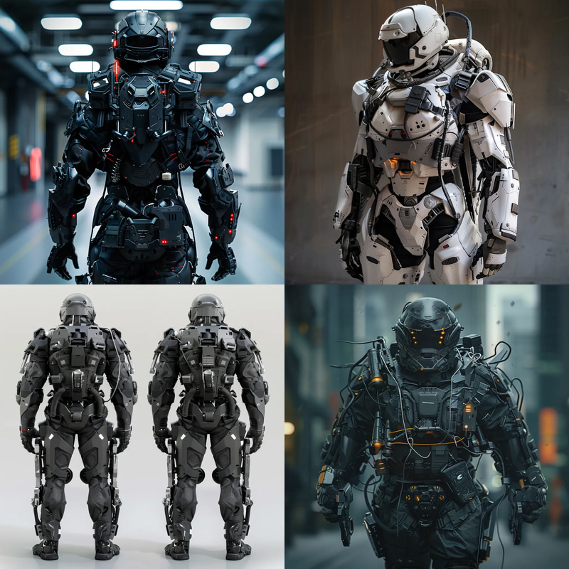 Titan Forge Combat Exo-Frame - Visionary Concept Art for Futuristic Weapon and Armor Design