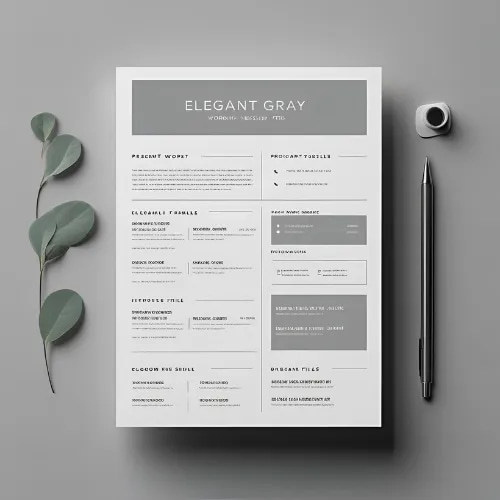 Elegant Gray Resume Bundle - Professional Multi-Format CV Templates for Business & Creative Careers