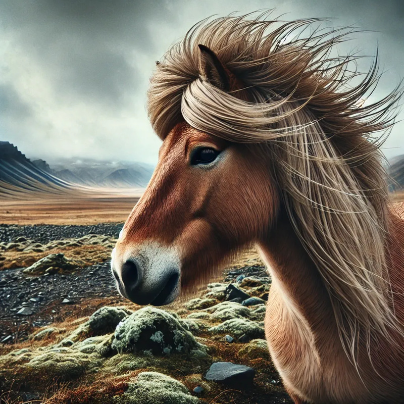 Icelandic Horse Closeup - Cinematic Nature Stock Video for Wildlife & Weather Storytelling