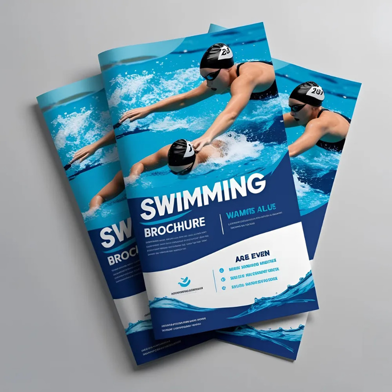 Swimming A5 Brochure Template - Sports & Fitness Design - Versatile Promotional Kit for Marketing and Brand Engagement