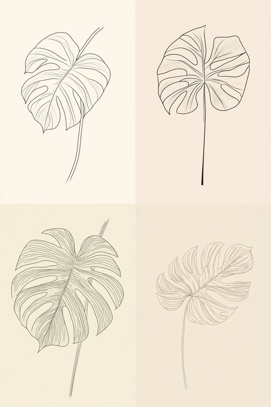 Minimalist Botanical Line Drawing - Wall Art - Elegant Botanical Line Art for Modern Home and Office Decor
