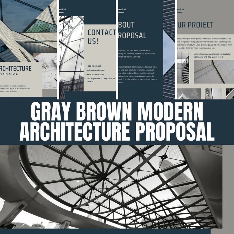 Gray Brown Modern Architecture Proposal - Sleek Real Estate Business Templates for Professional Branding & Planning