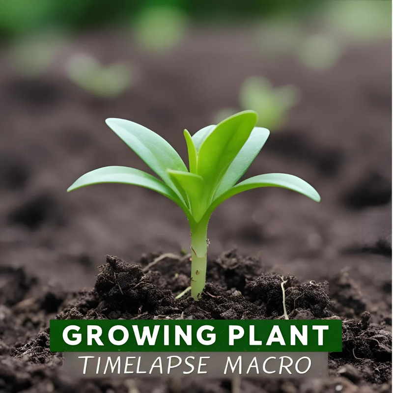 Growing Plant Timelapse Macro - Cinematic Aerial & Macro Time-Lapse Video Clips for Creative Storytelling