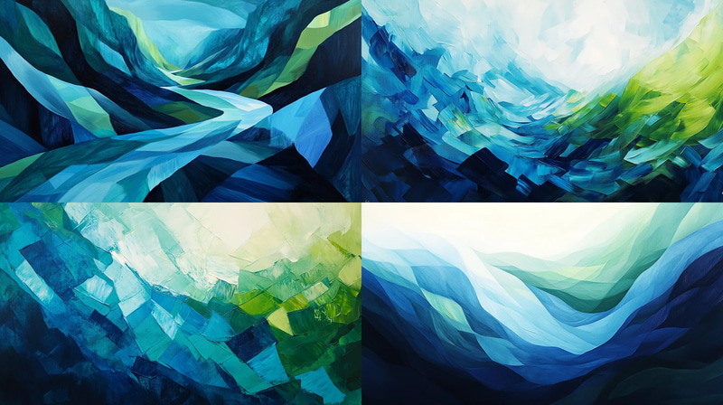 Sweeping Brush Abstract Landscape - Vibrant Abstract Landscape Art for Designers and Creative Projects