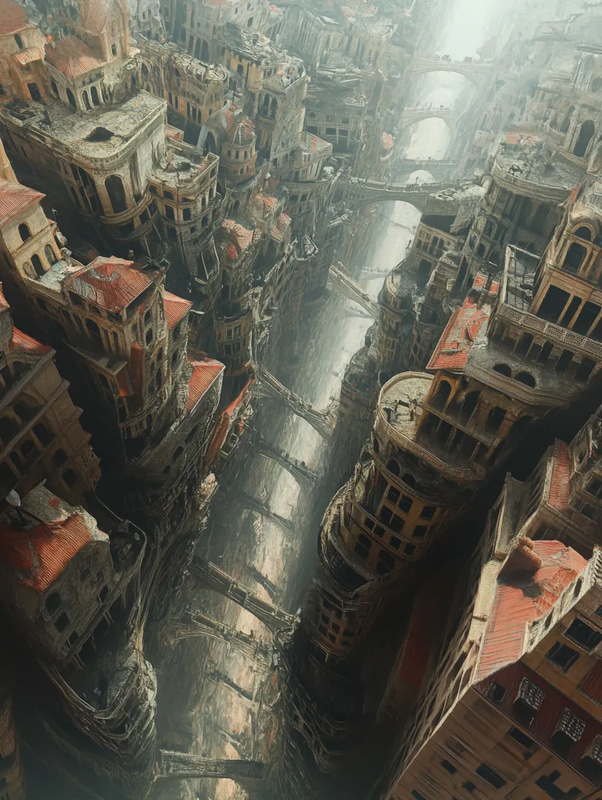 Surreal Landscape with Multiple Realities Colliding - Digital Art for Sci-Fi Creators and Futuristic Visual Projects