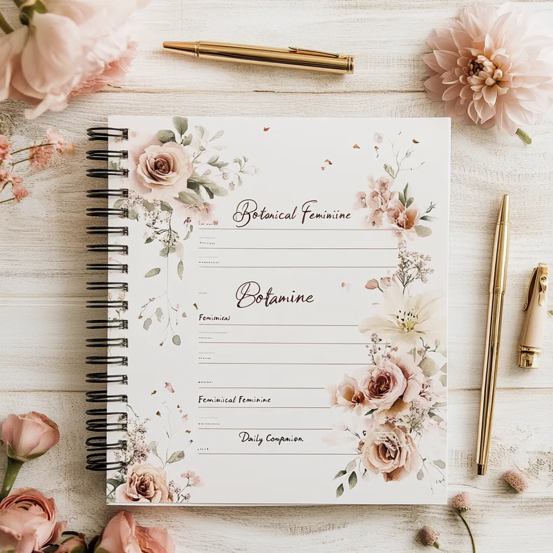 Botanical Feminine Daily Companion - Elegant Planner for Organized, Mindful Living and Productivity Boost