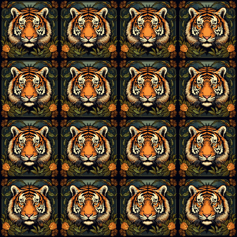 Bengal Tiger Royal Texture Patterns - Premium Animal-Inspired Seamless Prints for Wildlife and Nature Designs