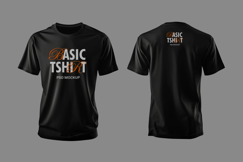 Basic T-Shirt Classic Apparel Display - Clean Mockup for Fashion Branding and E-commerce Presentations