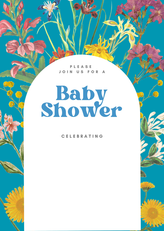 Floralful Charm Baby Shower Invitation - Elegant Floral Design for Memorable Celebrations