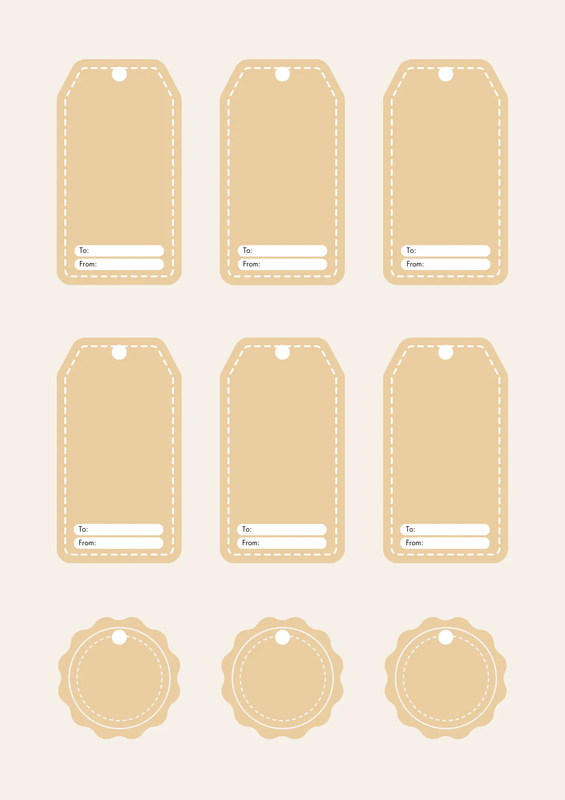 Eid Mubarak Tag Cute Beige Orange Minimal - Stylish Packaging Label Template for Festive Branding and Commercial Use