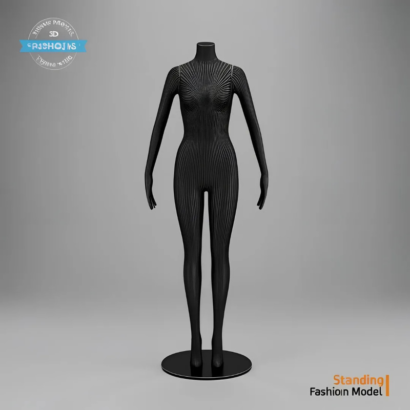 Standing Fashion Model STL - Detailed 3D Printing Model for Designers and Creators