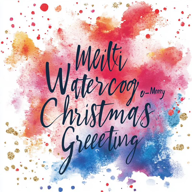 Multi Watercolor Merry Christmas Greeting - Elegant Holiday Card Designs for Festive Seasons and Personal & Business Use