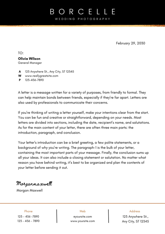 Black & Gold Premium Letterhead Template - Elegant Business Stationery for Professional Branding and Office Use