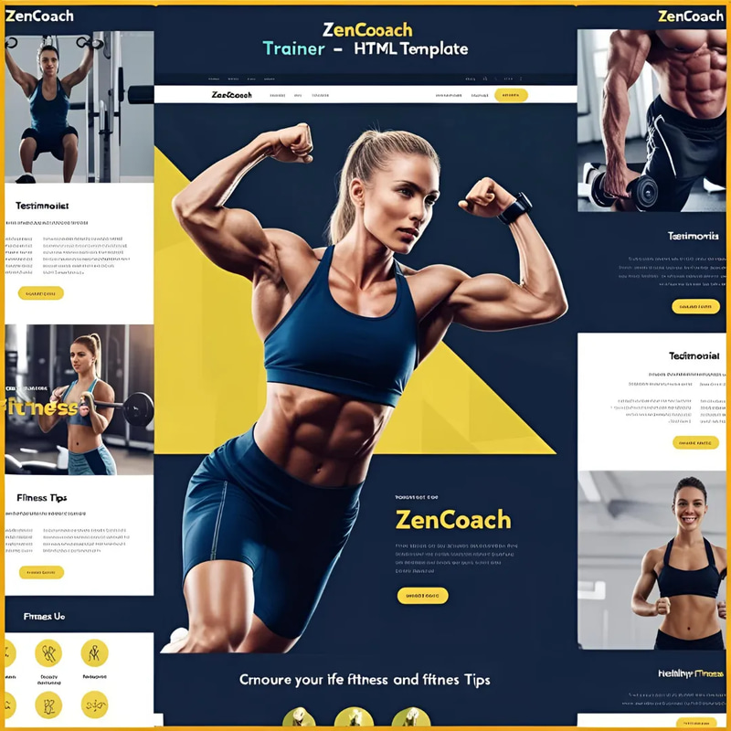 ZenCoach Trainer HTML Template - Clean Minimalist Website Theme for Fitness Coaches and Wellness Brands 2025-2026