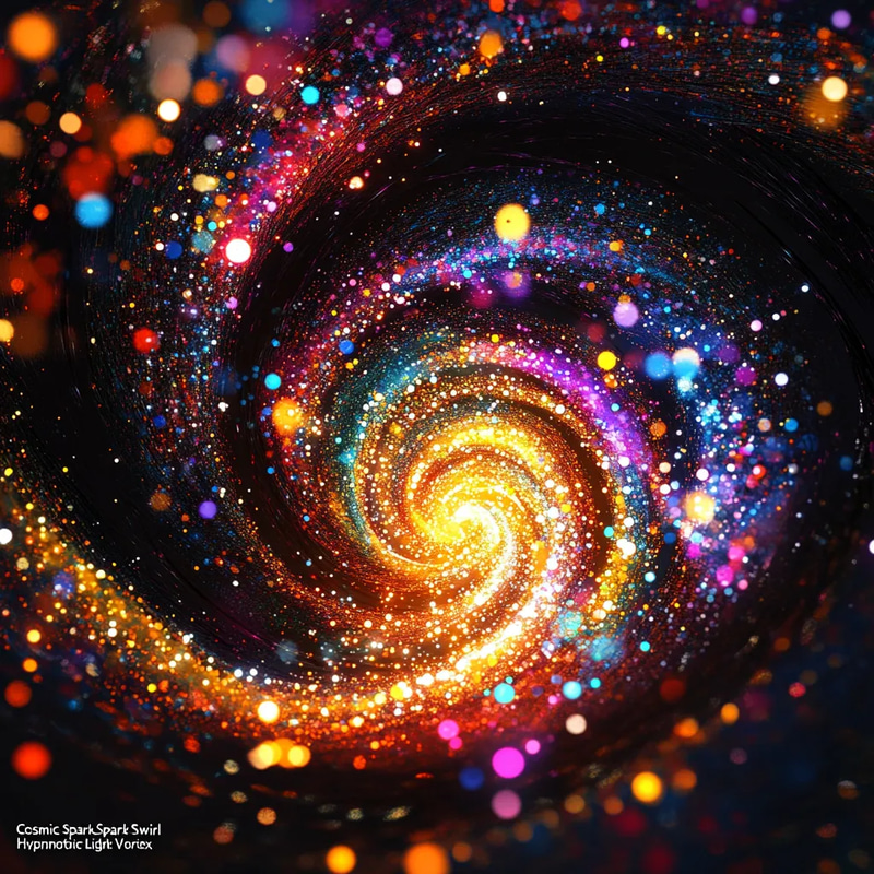 Cosmic Spark Swirl - Hypnotic Light Vortex Motion Graphics Overlays for Creators and Filmmakers