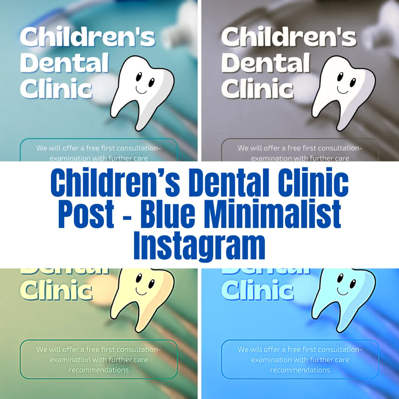 Children's Dental Clinic Post - Blue Minimalist Instagram - Clean Health & Wellness Template for Engaging Social Media Campaigns