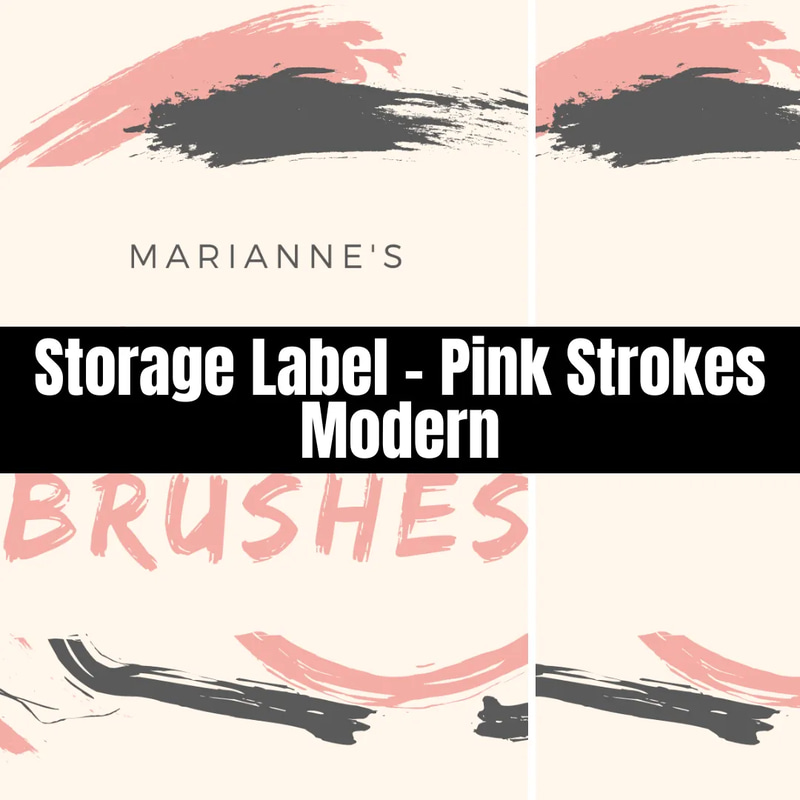 Storage Label Pink Strokes Modern - Sleek Packaging Label Template for Professional Branding and Commercial Use