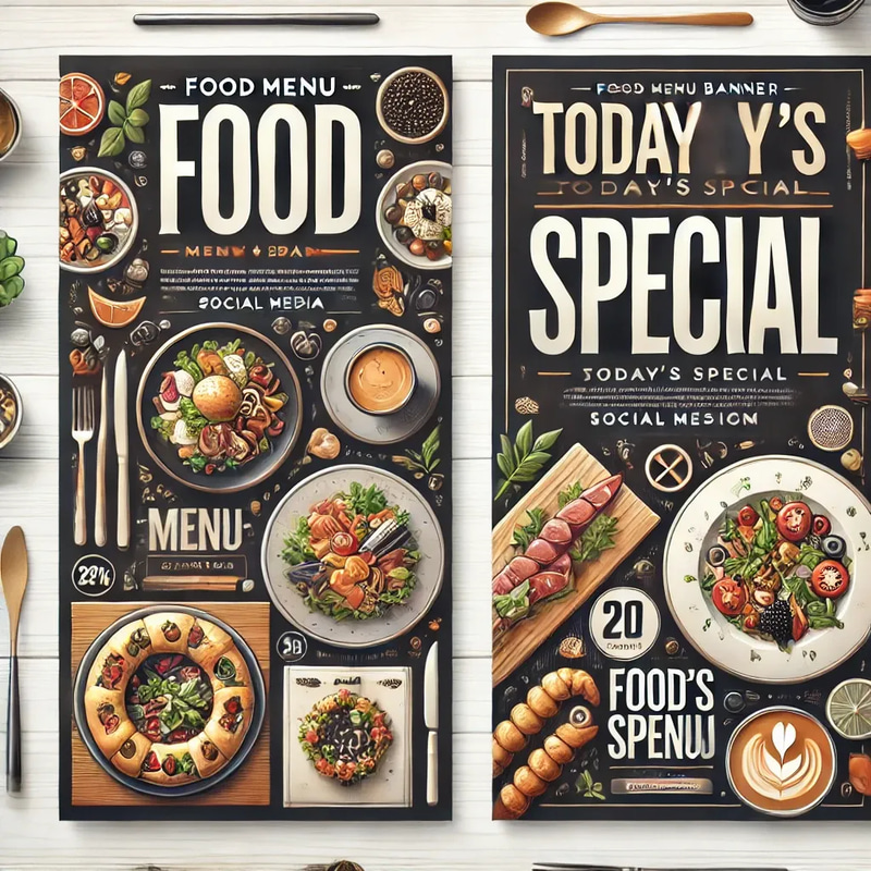 Food Menu Banner - Today's Special Social Media Design - Engaging Multi-Platform Ad Templates for Food Businesses and Marketers 2025