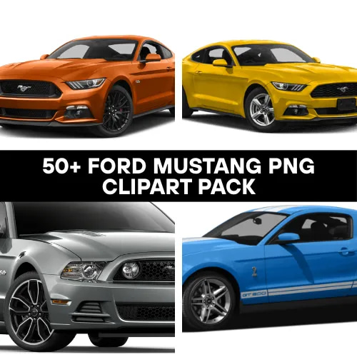 50+ Ford Mustang PNG Clipart Pack - Vibrant Automotive Travel Illustrations for Designers and Marketers