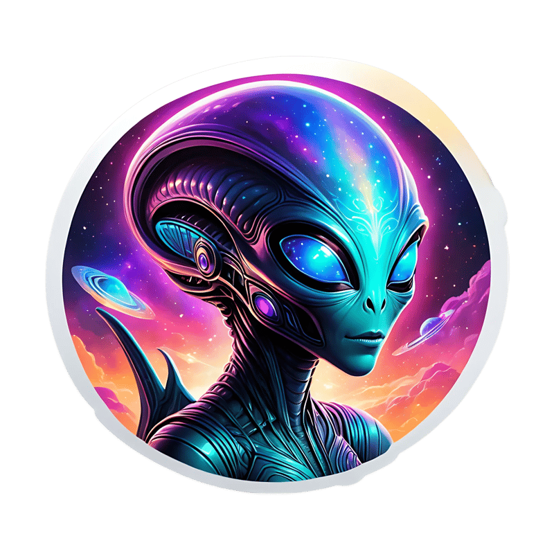 10 Galaxy Invaders Space Sticker Pack - Futuristic Cosmic Stickers for Creators and Space Enthusiasts