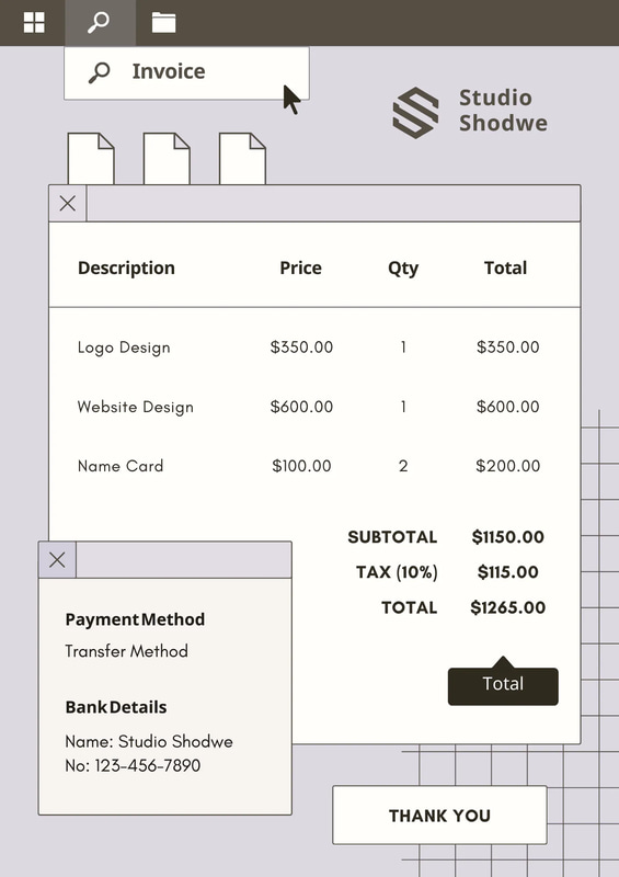 Blue UI-Inspired Business Invoice - Modern, Professional Invoice Template for Efficient Office and Commercial Use