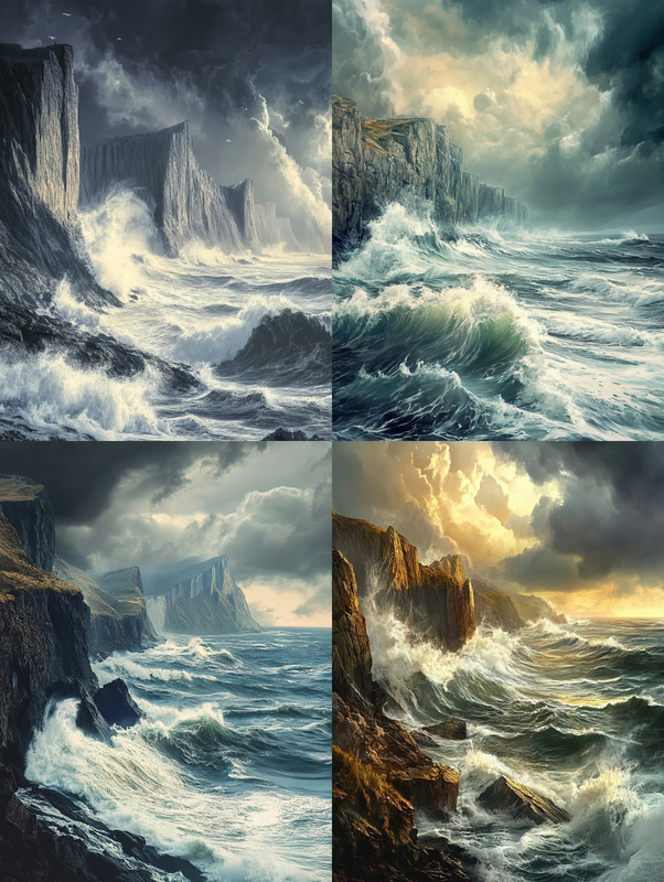 Rugged Dramatic Coastline - Immersive Landscape Art for Creative Spaces and Visual Storytelling