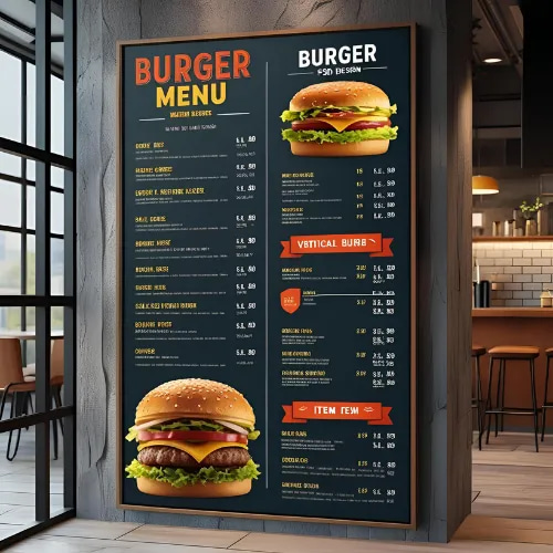 Vertical Burger Menu - Modern PSD Design - Sleek Vertical Menu Template for Marketing & Promotions Professionals
