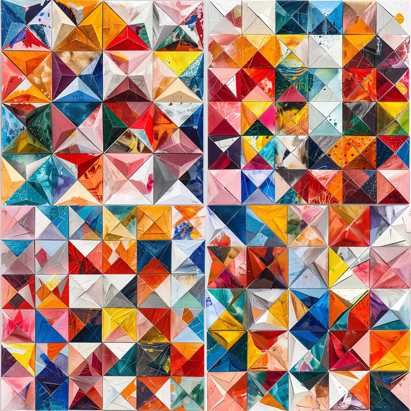 Geometric Diamond Abstract - Angular Composition - Contemporary Abstract Expressionism Art for Modern Interiors and Creative Spaces