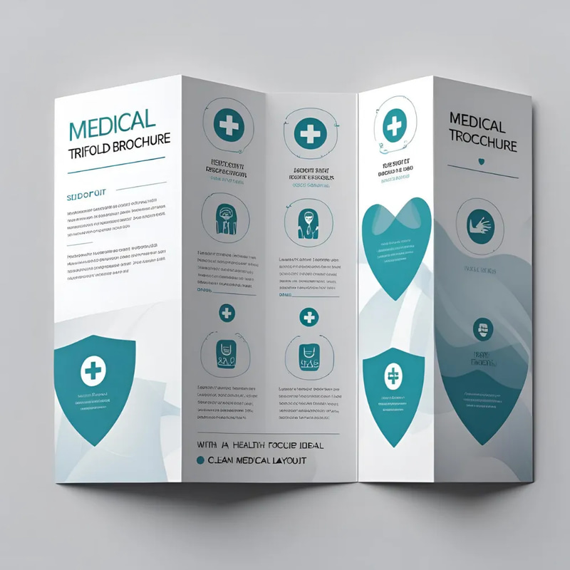 Medical Trifold Brochure - Clean Clinical Layout - Professional Healthcare Marketing Template for Clear Patient Communication and Brand Trust
