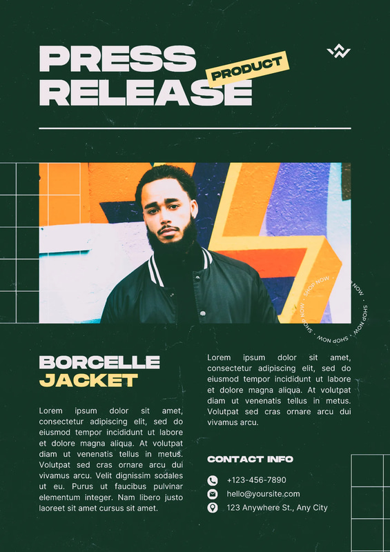 Grunge Style Press Kit - Black & White A4 - Professional Press & Media Announcement Templates for Business Communication